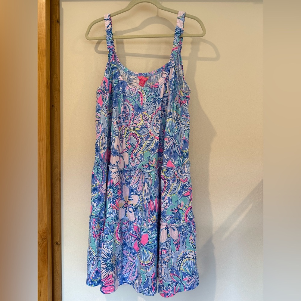 Lilly Pulitzer Blue and Pink Floral Dress